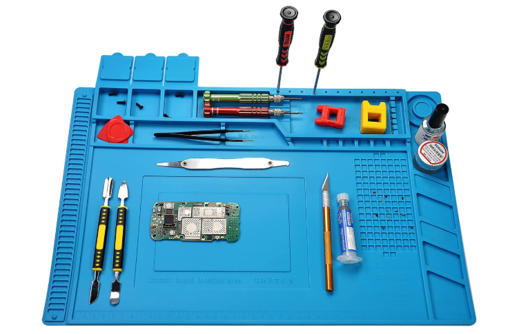 Heat Resistant Soldering Mat | Silicone Soldering Mat | Electronics Repair Mat