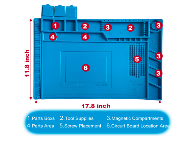Heat Resistant Soldering Mat | Silicone Soldering Mat | Electronics Repair Mat