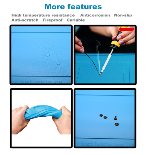 Heat Resistant Soldering Mat | Silicone Soldering Mat | Electronics Repair Mat